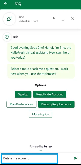 How to Delete HelloFresh Account 13